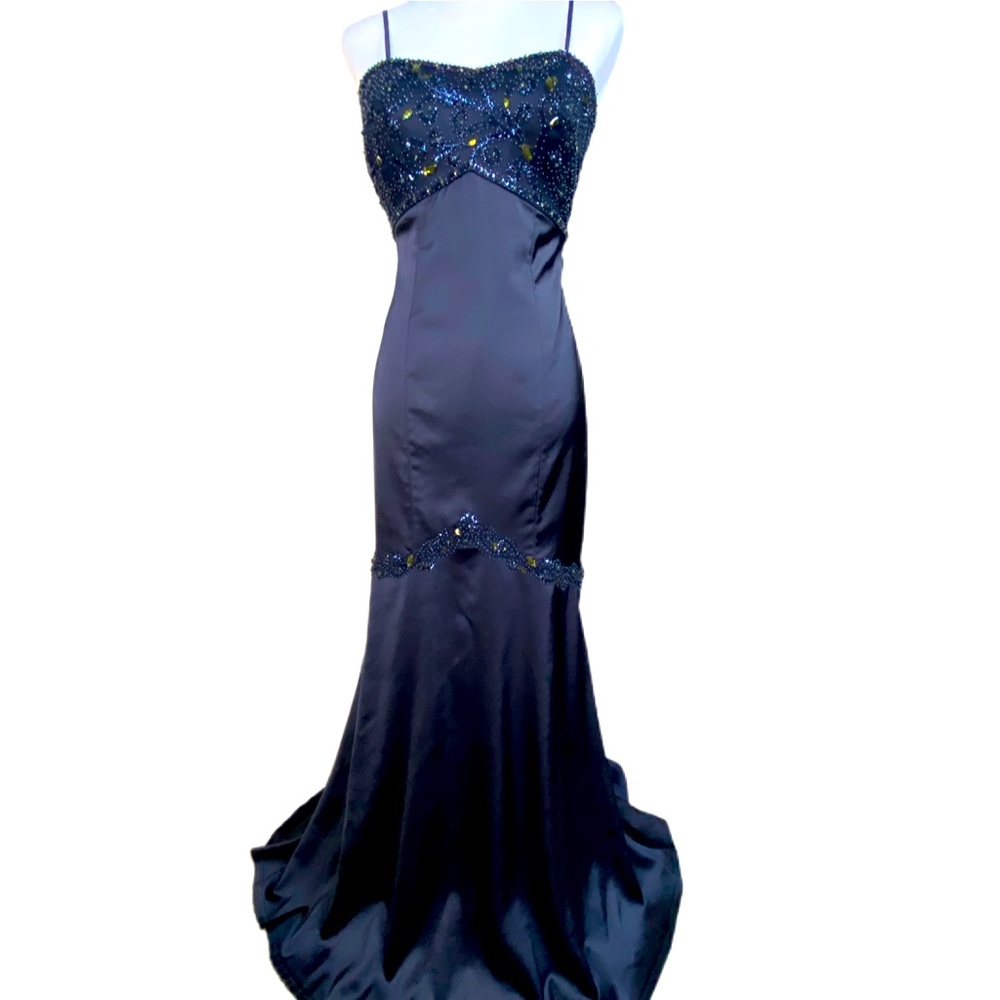 NWT Tadashi Shoji navy blue gown